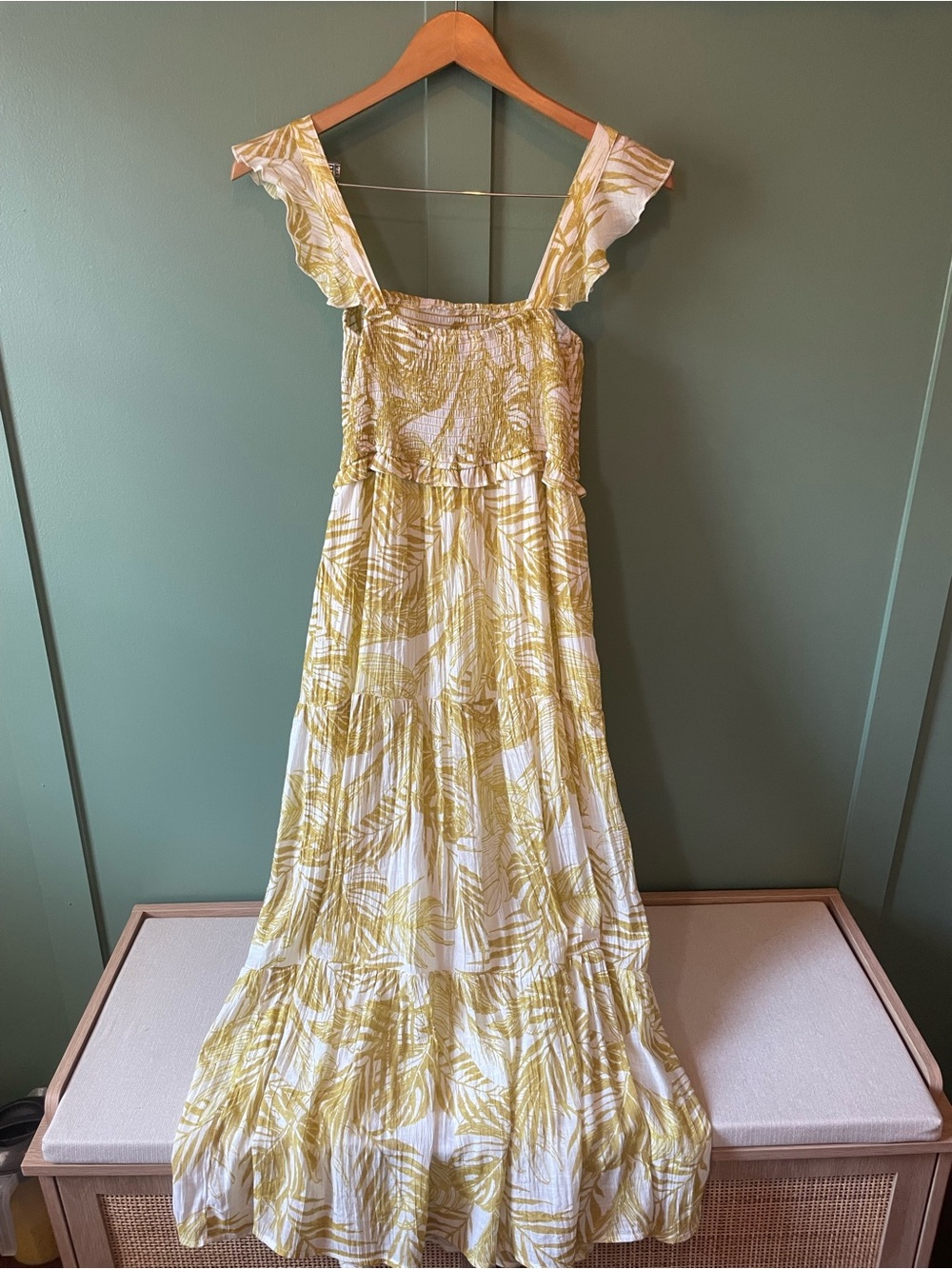 Nanette Lepore Yellow Leaf-Print Maxi Dress - Picture 4 of 4